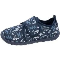 Fischer-Markenschuh Softer Hausschuh für Kinder, aus Baumwolle, mit Frotteefutter, Klettverschluss