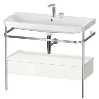 Duravit Happy D.2 Plus c-shaped Set mit Metallkonsole und Schubkasten Weiß Hochglanz 975x490x850 mm  HP4843E2222
