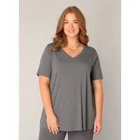 Base Level Curvy T-Shirt Alba mit V-Ausschnitt