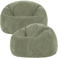 icon Sitzsack Erwachsene 2er Set Klassischer Sitzsack aus Cord „Kingston“, 85x50cm, Made in Germany, für Erwachsene & Kinder, mit Füllung