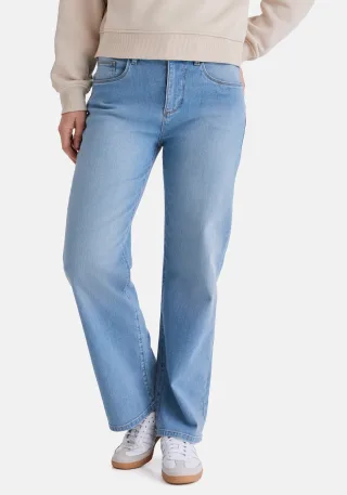 STOOKER WOMEN 5-Pocket-Jeans "MARY Denim 5-Pocket Hose" Wide Leg Fit Casual Clean Wash Stretch für Damen
