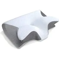 Athlix Nackenkissen Memory-Schaum Kissen für Nacken und Hals, orthopädisch, ergonomisch, Gegen Nackenschmerzen, Gezielte Druckentlastung