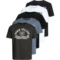 Jack & Jones PlusSize Print-Shirt Weites Shirt mit Printdruck (Spar-Set, 5er-Pack)