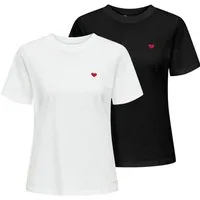 JDY T-Shirt PISA mit Herzchen-Stickerei im SPARPACK