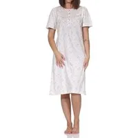 Normann Nachthemd Normann Damen Nachthemd kurzarm – Romantisches Floral-Design