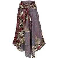 Guru-Shop Minirock Boho Sommerrock, Maxirock Hippie chic - blaugrau alternative Bekleidung