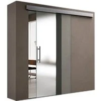 doporro Glasschiebetür Komplettset Soft-Close Zimmertür ESG satiniert H:205cm Amalfi TS12&14