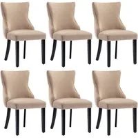 OKWISH Polsterstuhl Esszimmerstuhl Wohnzimmerstuhl Küchenstühle Samt Stuhl Massivholzstuhl (Massivholz,Esszimmerstühle,Set nur Stühle ohne Esstisch,Design-Stuhl, 6 St)