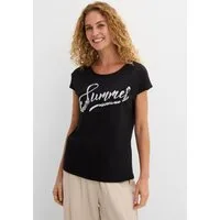 bonprix T-Shirt lockere Passform, Kurzarm, aus Baumwolle