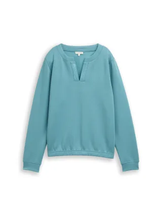 Tom Tailor - Scuba Sweatshirt mit Strasssteinen - Gr. - XL