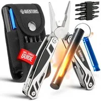 AVENTURIS Multitool T12 aus Edelstahl mit 21 Funktionen! Perfektes Outdoor Camping Zubehör, (1 St), Edelstahl