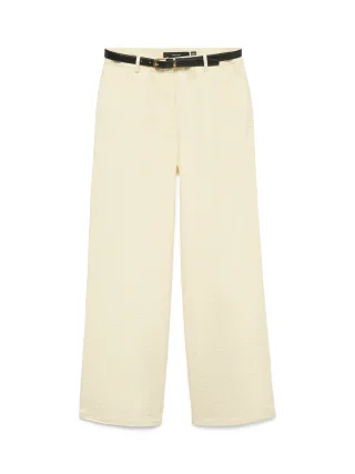 VERO MODA - VMPIRA HW SEERSUCKER WIDE PANT Snow White - Gr. - 32