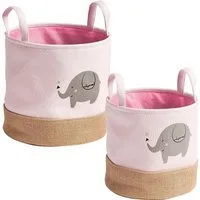 Zeller Present Aufbewahrungskorb Elefant (Set, 2 St), Niedliches Elefanten Tiermotiv