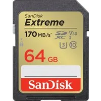 Sandisk Extreme 64GB Speicherkarte (64 GB, UHS Class 3, 170 MB/s Lesegeschwindigkeit)