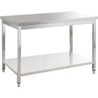 GastroHero Arbeitstisch Arbeitstisch Edelstahl Küche 120x60 cm mit Grundboden Gastro