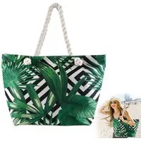 MOPUEA Strandtasche Familie Strandtasche Shopper Damen Badetasche Tragetasche (Extra große Kapazität für Strandtücher, Kleidung und Zubehör, Perfektes Geschenk für Frauen zu Urlaub, Geburtstag oder Fest), Leuchtender Druck mit moderner, hochauflösend