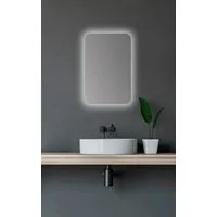 Talos Badezimmerspiegelschrank oval, BxH: 40x60 cm, aus Alumunium und Echtglas, IP24