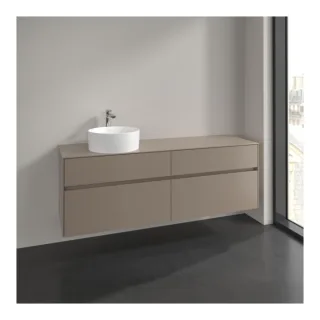 Villeroy und Boch Collaro Waschtischunterschrank C050B0VM 160x54,8x50cm, Waschtisch links, LED-Beleuchtung 12W, taupe