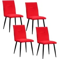 HTI-Living Esszimmerstuhl Stuhl Salinas Velvet Rot (Set, 4 St), Esszimmerstuhl Samt