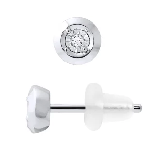 Diamant-Ohrstecker 0,020 0,50 Karat Karat Illusion Weißgold