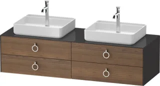 Duravit White Tulip Konsolenwaschtischunterbau wandhängend Amerikanischer Nussbaum & Graphit Matt &  WT4996B77H10000