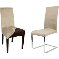 Beautex Stuhlhusse Lea Stuhlhussen, Samt Mikrofaser Stuhlbezug, elastische Stretch Husse