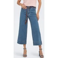 ONLY High-waist-Jeans ONLMADISON HW BELT WD CRP DNM GUA165NOOS Materialmix, High Waist, verkürzte Länge