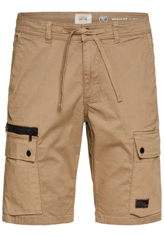 camel active - Cargo-Shorts mit Kordelzug und Stretch wood
