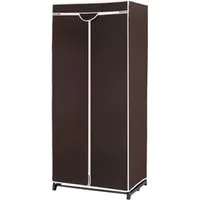 COSTWAY Stoffschrank Keiderschrank mit Kleiderstange & Ablage, 172x74x50cm