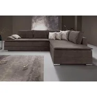 Home affaire Ecksofa Night & Day L-Form, B: 324 cm, Dauer-Schlaffunktion und Armlehne, Bettfunktion & Bettkasten, Boxspringbett 180x200 cm