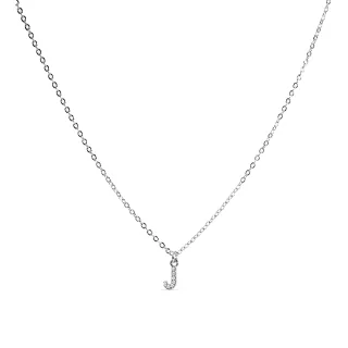 Luxenter Halskette mit glänzenden Zirkonia in Silber - Alphabet