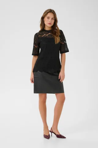 Kurzarm-Bluse CUulia Slim fit black
