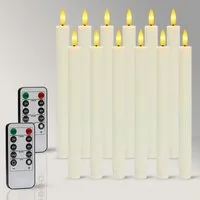OZAVO LED-Kerze LED Stabkerzen mit Timerfunktion 2.11x25.10cm Warmweiß (LED Kerzen Flackernde Flamme mit Fernbedienung, 12-tlg., 3D-Docht/Batteriebetrieben Kerzen), für Weihnachtsdeko, Zimmer Deko, Hochzeit und Party