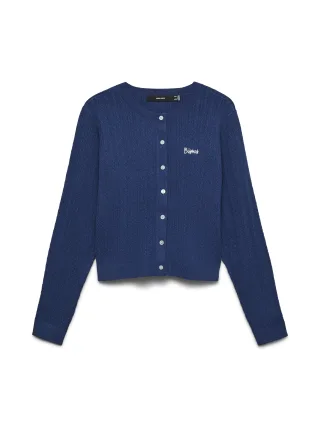 VERO MODA - VMGOLD CABLE LS O-NECK CARDIGAN Navy Peony - Gr. - S