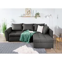 COLLECTION AB Ecksofa Jana L-Form, B: 220 cm, Bettfunktion, Bettkasten & 1 Zierkissen, Federkern