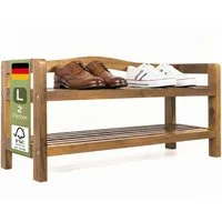 Casaria Schuhregal, mit 2 Ebenen 75x26x42cm FSC®-Zertifiziert Akazien Holz Bad Diele Flur