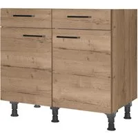 nobilia® Unterschrank "Structura", vormontiert, Breite 90 cm, Soft-Close-Funktion bei den Schubkästen, inkl. höhenverstellbare Sockelfüße