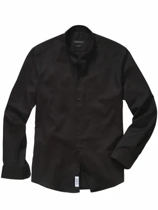 Mey & Edlich Herren Standfest-Hemd Schwarz 100 % Baumwolle