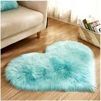 BTTO TEPP Hochflor-Teppich Fellteppich,Herz Teppich, Faux Lammfell Schaffell Weicher Teppich, Herzform 30*40cm, Weich und Flauschig,Herzform 30*40cm/40*50cm/70*90cm