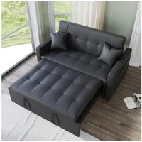 SONNI Schlafsofa Klappbares Sofabett 2-in-1 mit Katzenleder Sofa Bettcouch, mit Schlaffunktion, 3 Verstellbare Winkel, Couch mit 2 Kissen