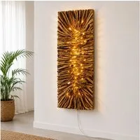 Möbel Bressmer Wandleuchte LUMINA Holz Wandleuchte, LED Wandlampe aus Teakholz,130 cm für Innen, LED fest integriert, Warmweiß
