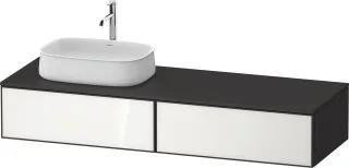 Duravit Zencha Konsolenwaschtischunterbau wandhängend Weiß & Graphit n/a & Supermatt 1600x550x281 mm ZE4814L64800000