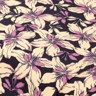 Stretch-Blusenstoff "Blumen", lila-color