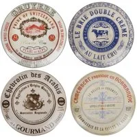 Creative Tops Teller Set Of 4 Gourmet Cheese Porcelain Side Plates In Hat Box (Seitenpla