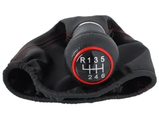 Schaltknauf Schaltmanschette Rot Gummizug 6-Gang für Audi A3 8L A4 B5 B6 B7 8E