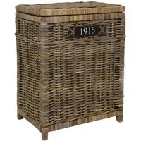 VIVANNO Wäschekorb Rattan CESTO Rechteckig - Natur Geflochten (1 St), 50x35x66 cm