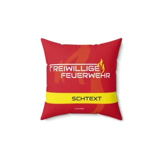 COVRZ Freiwillige Feuerwehr Kissen | Quadratisches Kissen aus gesponnenem Polyester mit individuellem Textband Dunkelgrün 14" × 14" Ohne