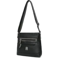 ITALYSHOP24 Schultertasche Damen Tasche Umhängetasche CrossBody Schultertasche CrossOver, Vintage Shopper Leder Optik Reisetasche Handtasche