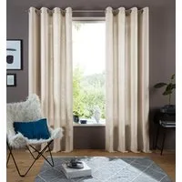 OTTO home Gardine Rudy (1 St), Ösen, halbtransparent, Halbtransparent, Leinenlook, Polyester-Leinen-Mischung