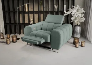 Sessel mit Relaxfunktion BASTIEN RELAX in Stoff Gemma Mintgrün